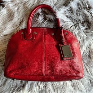 Red Leather Satchel -Tignanello